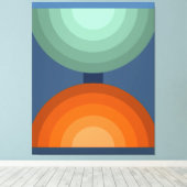 Minimalistische Abstracte geometrische kunst Groen Canvas Afdruk (Insitu (Houten vloer))