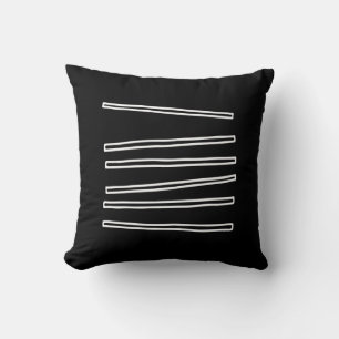 Minimalistische Abstracte Geometrische Zwarte Witt Kussen