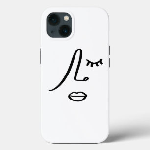 Minimalistische Abstracte Gezicht Moderne Kunst De iPhone 13 Hoesje