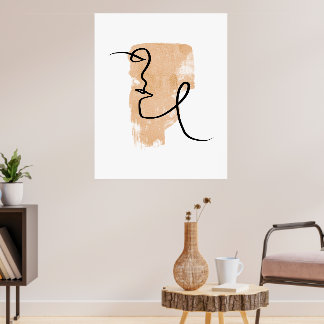 Minimalistische Abstracte Gezichtlijn Kunst Muur K Poster