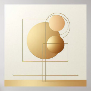 Minimalistische Abstracte kunst Geel Goud Poster