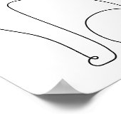 Minimalistische Abstracte lijn art cat Poster (Hoek)