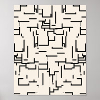 Minimalistische Abstracte lijnen Crème Wit