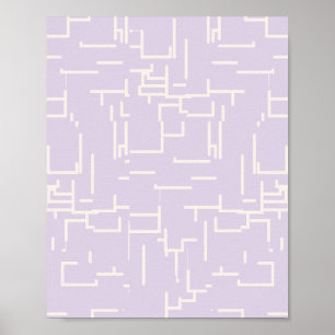Minimalistische Abstracte lijnen pastel Paarse Poster