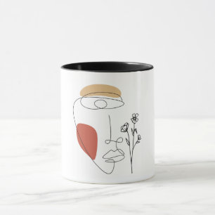Minimalistische Abstracte Line Art Mok