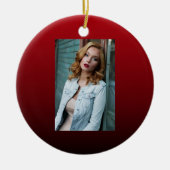 minimalistische abstracte marsala rode bogundy mar keramisch ornament (Voorkant)