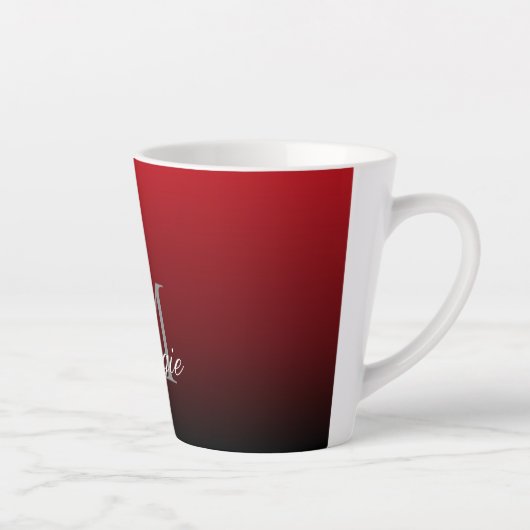 minimalistische abstracte marsala rode bogundy mar latte mok (Rechts)