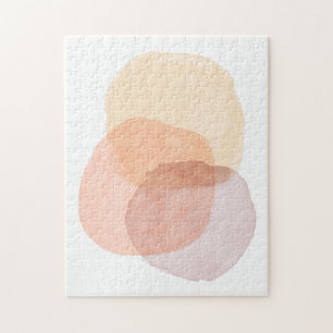 Minimalistische abstracte pastel waterverf vormen legpuzzel