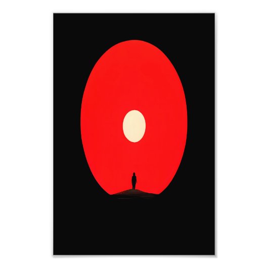 Minimalistische Abstracte Sunset Silhouette Art Foto Afdruk (Voorkant)