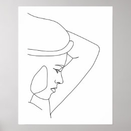 Minimalistische Abstracte Vrouw Line Art Poster