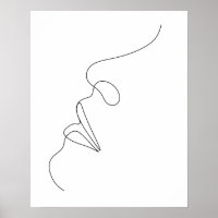 Minimalistische Abstracte Vrouwen Gezicht Line Art