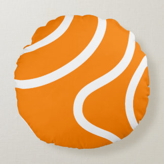 Minimalistische Abstracte Witte Lijnen op Levendig Rond Kussen