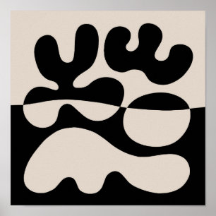 Minimalistische abstractie in mid-century modern s poster
