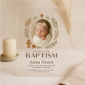 Minimalistische Acryl Doop Uitnodiging met Foto Acryl Uitnodigingen