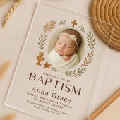 Minimalistische Acryl Doop Uitnodiging met Foto Acryl Uitnodigingen