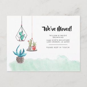 Minimalistische adreswijziging Boho Planten Bewege Aankondigingskaart