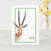Minimalistische Afrikaanse Antilope Persoonlijke G Kaart (Gele Bloem)