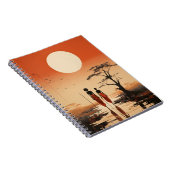 Minimalistische Afrikaanse kunst Elegante zwarte A Notitieboek (Rechterzijde)