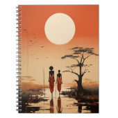 Minimalistische Afrikaanse kunst Elegante zwarte A Notitieboek (Voorkant)