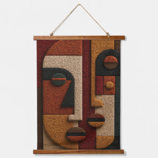Minimalistische Afrocentrische Aardewerk Esthetisc Hangend Wandkleed