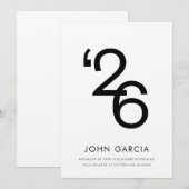 Minimalistische afstudeeraankondigingen 2026 kaart (Voorkant / Achterkant)