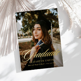 Minimalistische afstudeeradvertenties met 4 foto's folie uitnodiging