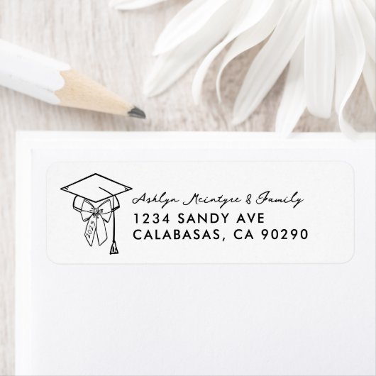 Minimalistische afstudeerdop met boog etiket (Insitu)