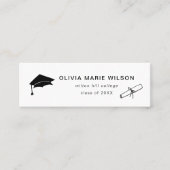 Minimalistische Afstuderen Icon Naam Kaart Wit Mini Visitekaartje (Voorkant)