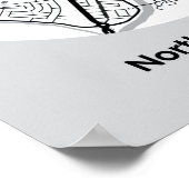 Minimalistische Alice Springs moderne witte zwarte Poster (Hoek)