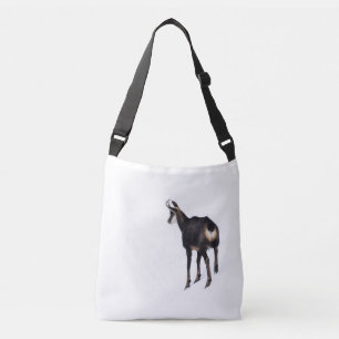 Minimalistische Alpine Chamois berggeit op sneeuw Crossbody Tas
