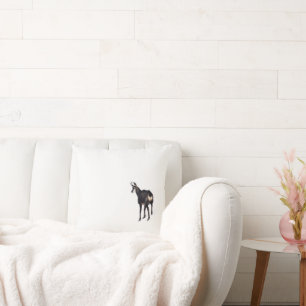 Minimalistische Alpine Chamois berggeit op sneeuw Kussen