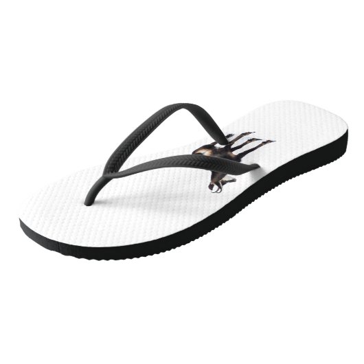 Minimalistische Alpine Chamois berggeit op sneeuw Teenslippers (Schuin)