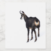 Minimalistische Alpine Chamois berggeit op sneeuw Wijn Etiket (Enkel label)