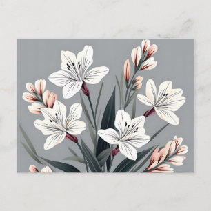 Minimalistische Alstroemeria Floral Briefkaart