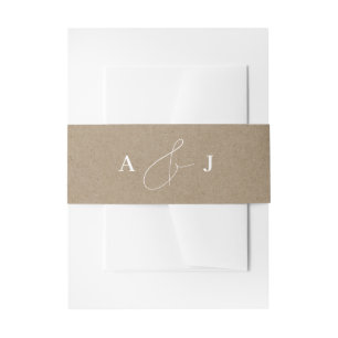 Minimalistische Ampersand Monogram Bruiloft Faux K Uitnodigingen Wikkel