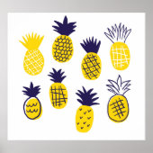 Minimalistische ananas, kleurrijk abstract design. poster (Voorkant)