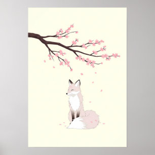 Minimalistische Anime Vos Geest Poster