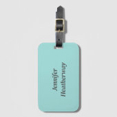 Minimalistische aqua blue aangepaste naam bagagelabel (Voorkant (verticaal))