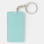 Minimalistische aqua blue aangepaste naam sleutelhanger (achterkant)