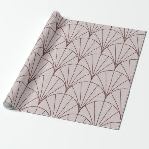 Minimalistische Art Deco Mauve Geometrische Waaier Cadeaupapier