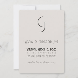 Minimalistische Art Deco Wedding Save the Date