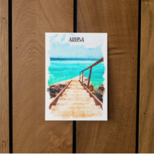 Minimalistische Aruba Caribische tropische vakanti Briefkaart