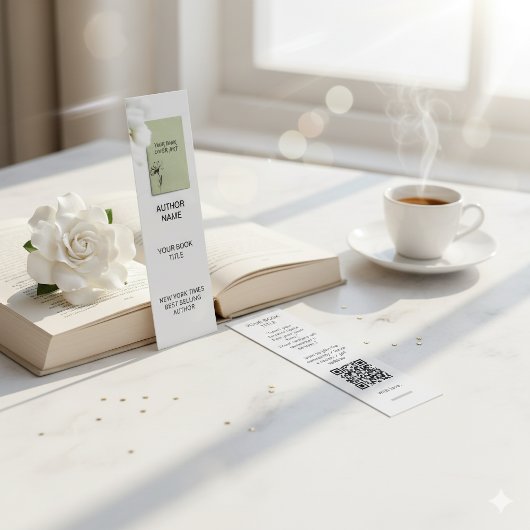 Minimalistische Auteur Bladwijzer Sjabloon met Boo Mini Visitekaartje