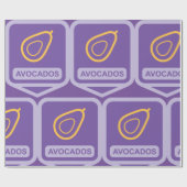 Minimalistische avocado-badge in Paarse en gouden Cadeaupapier (Vlak)