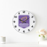 Minimalistische avocado-badge in Paarse en gouden 