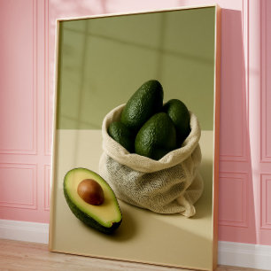 Minimalistische Avocado Keuken Muur Kunst Poster