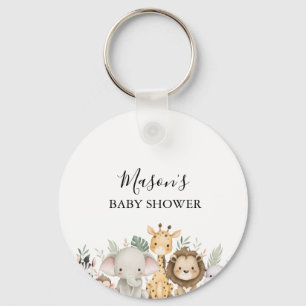 Minimalistische Avontuur Bosdieren Baby Shower Sleutelhanger