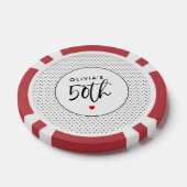 Minimalistische B & W geometrische 50ste verjaarda Poker Chips (Enkel)