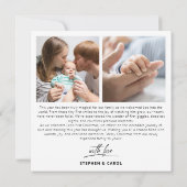 Minimalistische Baby aankondiging 4 Foto Kerstmis (Achterkant)