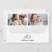 Minimalistische Baby aankondiging 6 foto kerst (Achterkant)